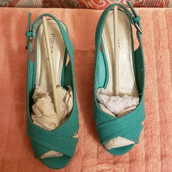 MAURICES SEA GREEN WEDGES - Picture 3 of 6